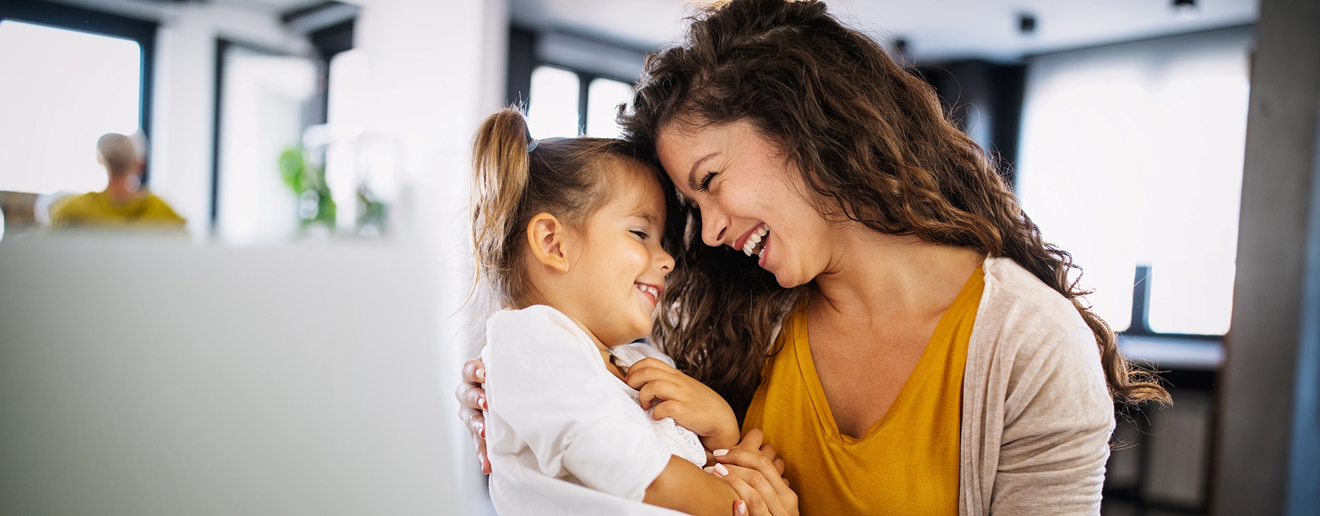 woman and child smiling